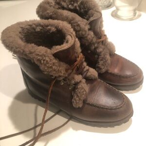 Cole Haan Brown Shearling Ankle Boots